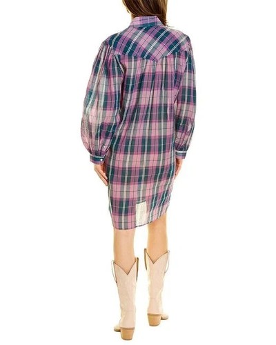 Isabel Marant Etoile Britany Femmes à Carreaux Imprimé Coton Chemise Robe M 36 - Photo 8 sur 11