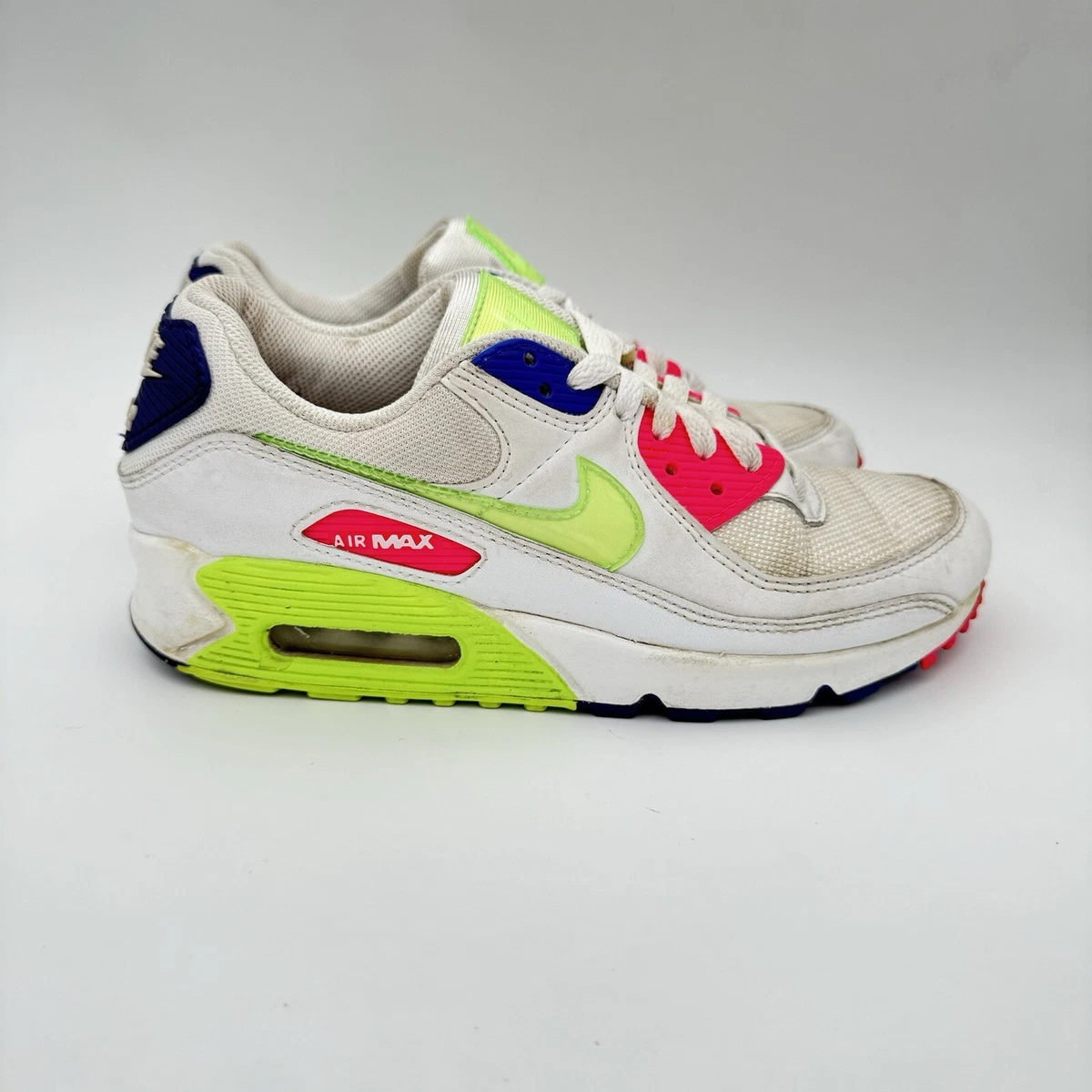 Nike Air Max 90 Shoes Men\'s 9 White Green Volt Athletic Retro Lifestyle Sneakers Nike Air Max 90 2020 Volt W for sale | eBay main image 3