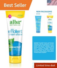 Plant-Based Unscented Cream Shave, 8 oz   Protects Skin  Eases Shaving