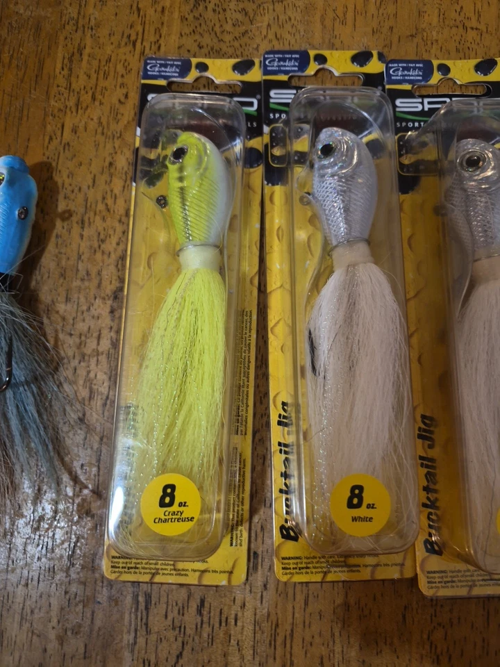 4-Sprime Bucktail 夹具 Fluke 8 盎司装 3 种颜色 — 第 3/4 张图片