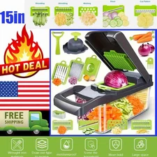15-In-1 Vegetable Fruit Kitchen Chopper Cutter Food Onion Veggie Dicer Slicer~~