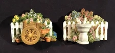 Brian Baker’s Deja Vu collection Beautiful Flower Cart & Birdbath N/Box