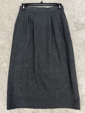 Vintage Pendleton Pencil Wool Skirt 8 Black Coal Gray USA Quiet Luxury Corpcore