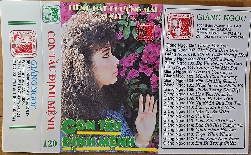 Tieng Hat Phuong Mai 1991 - Con Tau Dinh Menh - Giang Ngọc 120 - Bang Cassette Foto 3 de 4