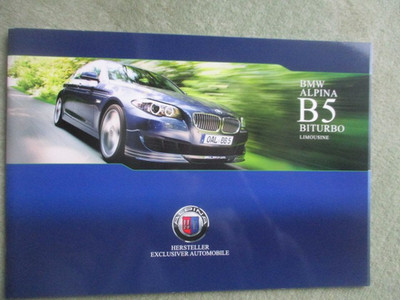 Alpina BMW B5 Biturbo F10 Saloon Catalogue + Price List September 2010 HTF