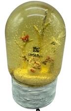 CHristmas Snowman Winter Scene Snow Globe White Base  Glitter Accents READ