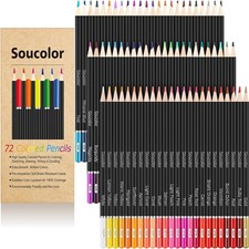 72-Color Colored Pencils for Adult Coloring Books, Soft Core, Back to School ...