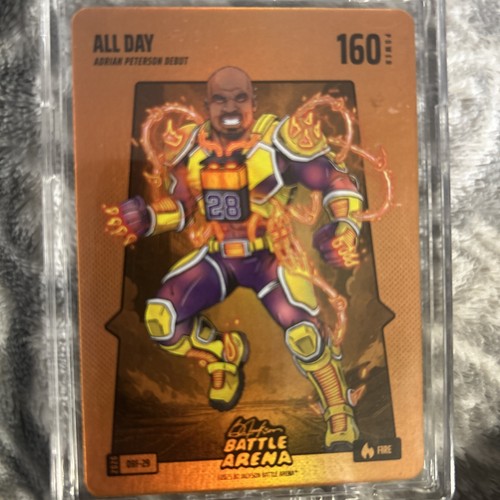 Adrian Peterson ALL DAY Orange Fire Foil Bo Jackson Battle Arena 2026 Debut SP