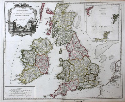 1754 England Schottland Irland Scotland Ireland island Karte map Kupferstich