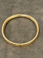 Baby Child Bangle Bracelet Gold Tone Vtg Toddler Fashion Jewelry Flower Design