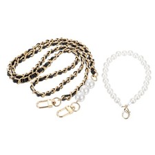 Purse Chain Strap, Replacement Strap with Phone Lanyard, 41 Inch, Gold  Black