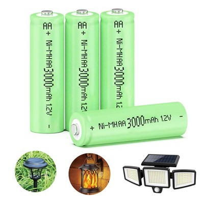 1.2v AA Size 3000Milliamp High End Rechargeable Ni-MH Batteries,Double A High...