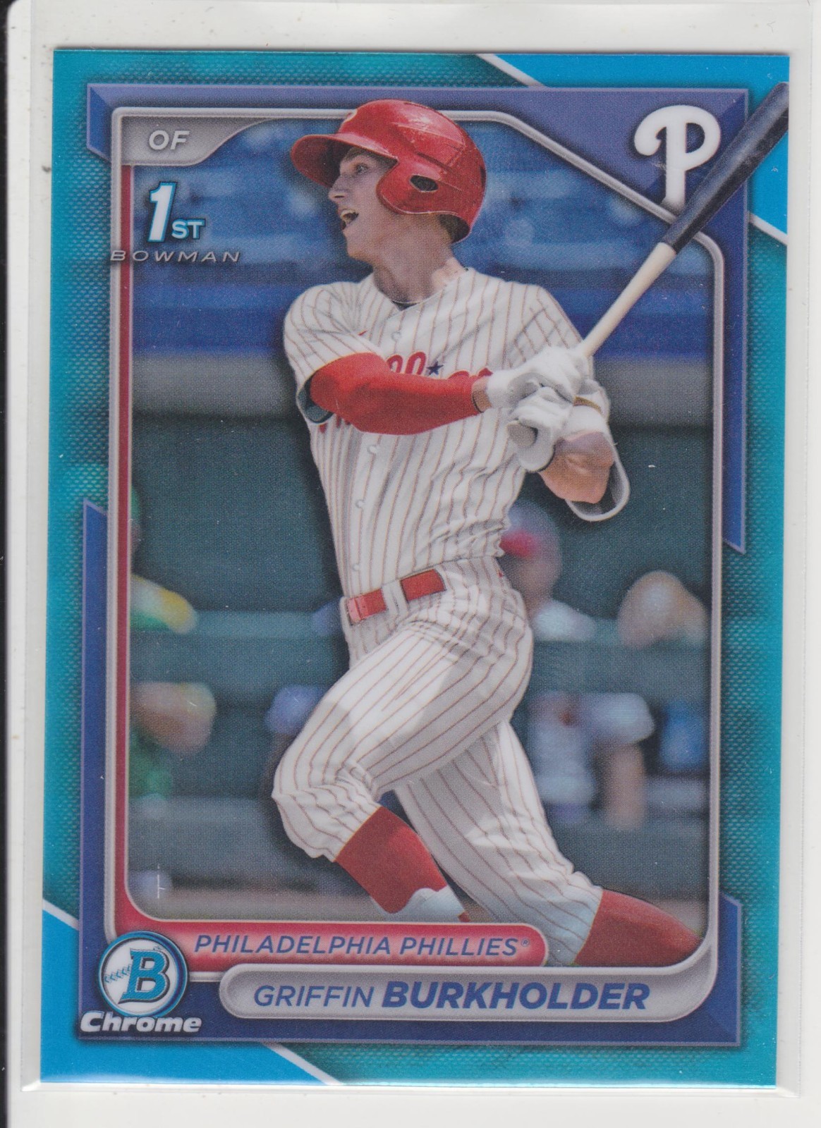 GRIFFIN BURKHOLDER 2024 BOWMAN CHROME DRAFT 1st SKY BLUE REFRACTOR *MM1