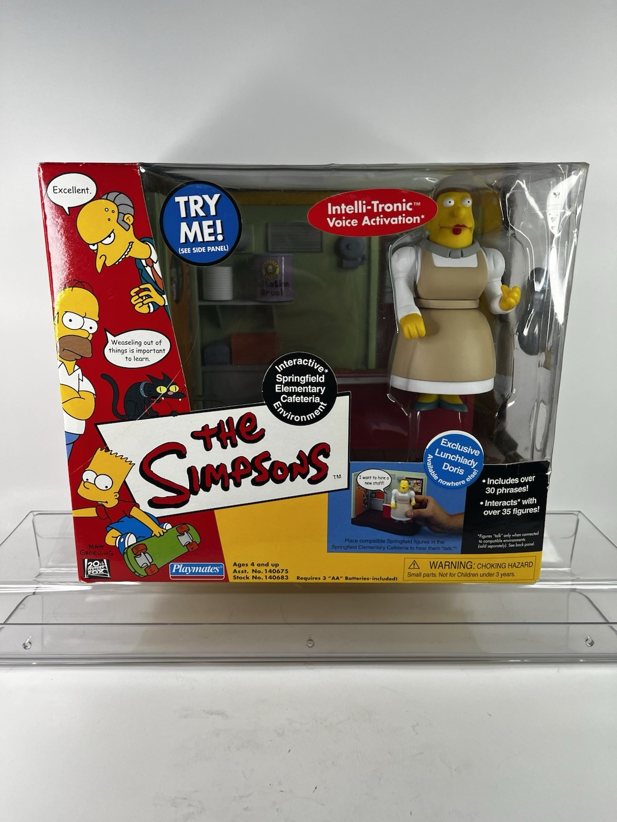 Playmates The Simpsons WOS Interactive Cafeteria Playset Lunchlady Doris NIB