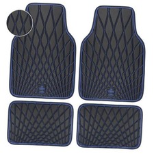 Faux Leather Floor Mats for Cars, Luxury Waterproof All Weather Black and Blue