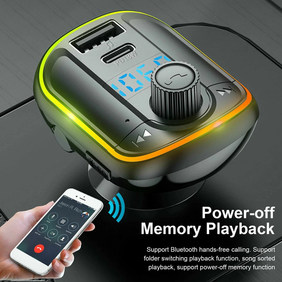 FM Transmitter Car USB Charger MP3 Player Hands free Radio Adapter Kit - Image 2 of 4