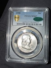 1958 Franklin Half Dollar MS 67+ PCGS