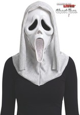 Fun World Scream Ghost Face Lives Silver Glitter Halloween Costume Mask w Shroud