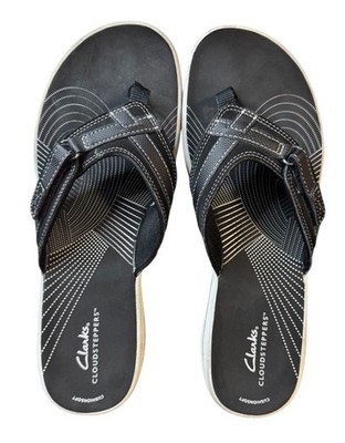 Clarks CloudSteppers Women's Sz 11 US Black Flip Flop Comfort Thong Sandals