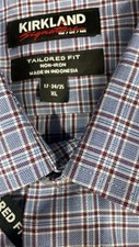 Kirkland Signature Men's Tailored Fit Non-Iron Spread Collar Button-Down Shirt