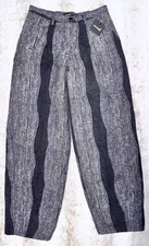 Animale Wide Leg Grey & Black Tweed Pants Size 8 NWT