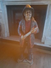 Feuerwehr Mann mit Helm, Schlauch, Deko, Statue, Skulptur, 95 Centimeter hoch