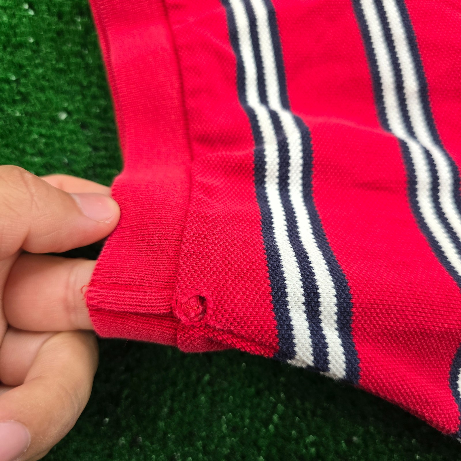 Brooks Brothers Polo Shirt Mens Medium/Large Red Striped Golden Fleece Golf thumbnail 10