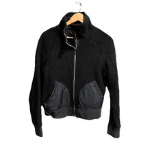 Lululemon Black Full Zip Women's Sherpa Activewear Jacket Size 12