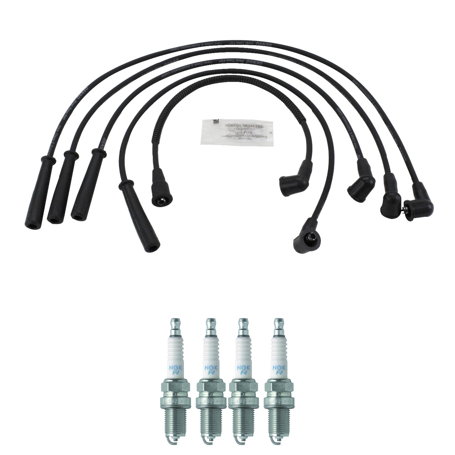 Denso Ignition Wires and NGK Spark Plugs Kit for Saab 900 85 2.0L L4 SOHC B201I