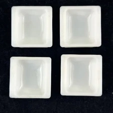 4 Vintage Hazel Atlas Milk Glass Square Open Salt Cellars