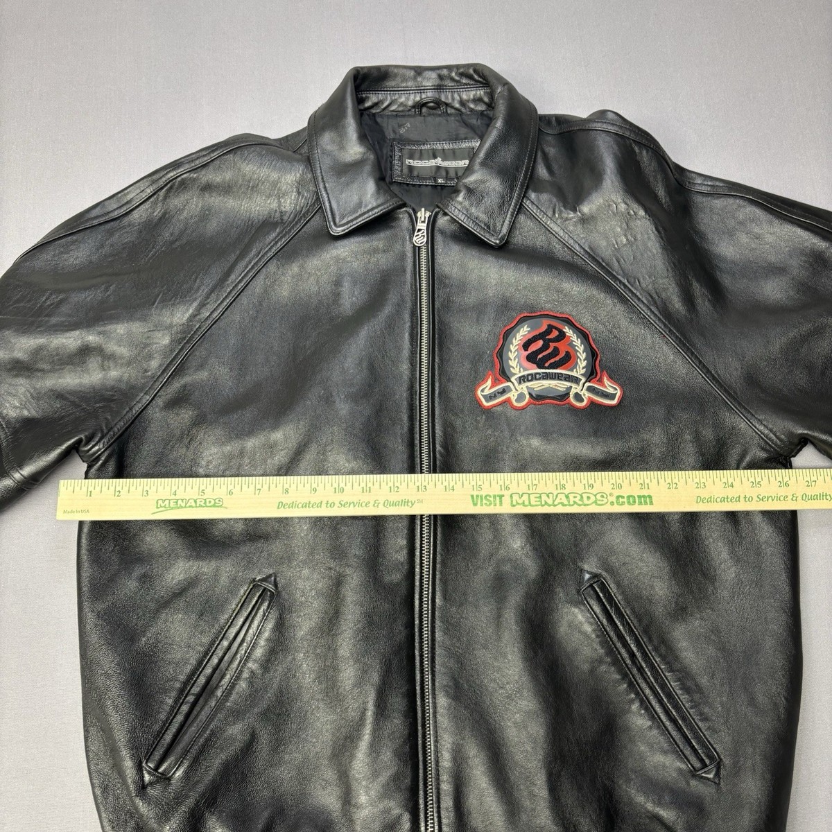 Vintage 90s 00s Roca Wear Jay Z Leather Coat Sz Men's XL Black | eBay