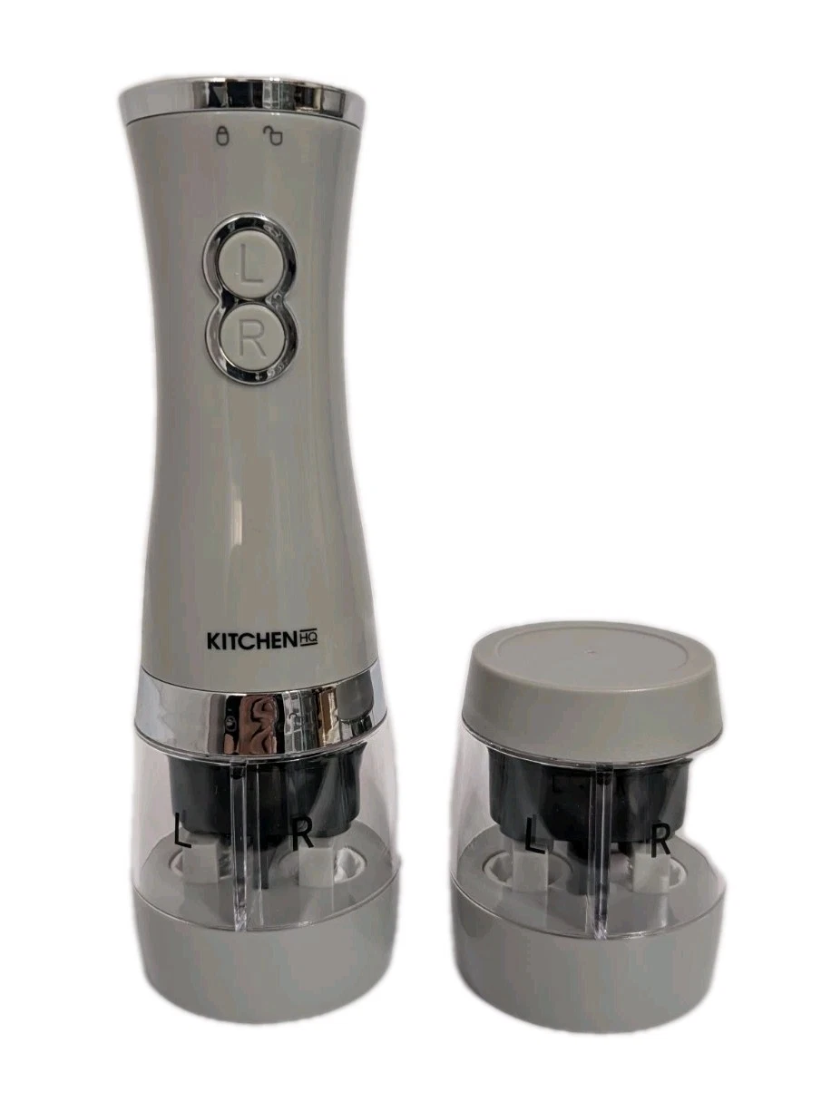 Kitchen HQ Dual Chamber Electric Spice Mill with Extra Chamber- Gray-NEW IN BOX