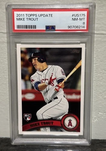 MIKE TROUT 2011 TOPPS UPDATE #US175 ROOKIE RC PSA 8