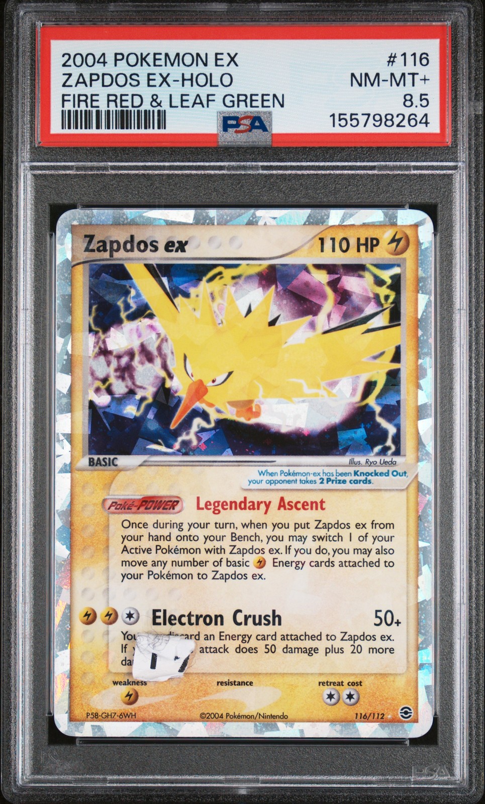 Zapdos EX Holo 116 PSA 8.5 Fire Red & Leaf Green Pokemon Card Game - POP 5