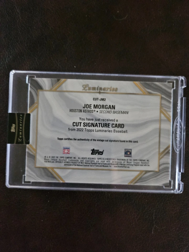 2022 Topps Luminaries Cut Signature Joe Morgan True 1/1 - Image 2 of 2