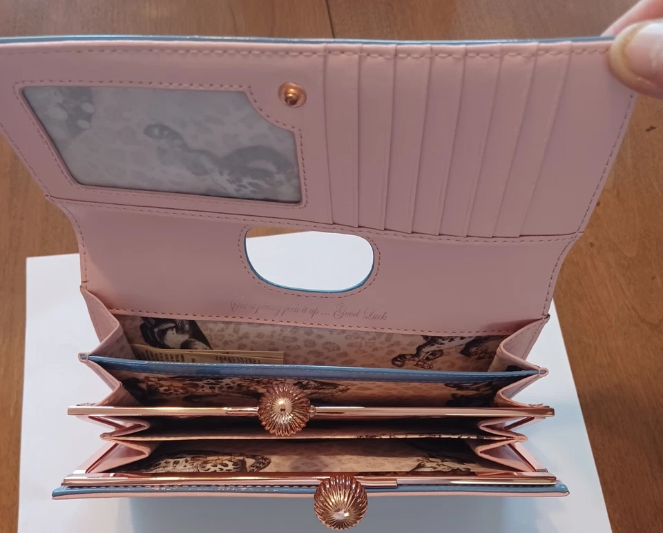 Cartera sobre Ted Baker para mujer charol cierre a presión bloqueo de beso, azul Foto 3 de 3