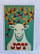 Lantern Press Postcard Christmas Joy, Reindeer, Retro Christmas