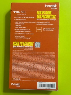 Boost Mobile Prepaid TCL 50 XL NXTPAPER 5G 6GB 128GB, New Sealed | eBay