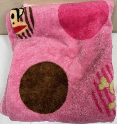   Paul Frank Julius Monkey Pink Fleece Throw Blanket 50''x60'' Polyester Soft