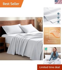 Flannel Sheet Set 100 Cotton, Velvety Soft Heavyweight - Double Brushed Flan...