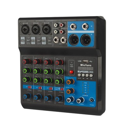 Mini audio DJ mixer Sound Board Console System,5 Channel 48V Phantom Power... 