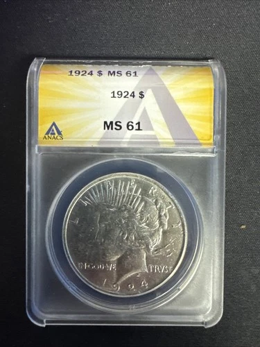 1924 Peace Silver Dollar S$1 ANACS MS-61