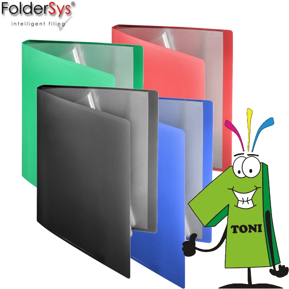 Foldersys Soft Sichtbuch A4 mit 20 Hüllen versch. Farben Sichtmappe Sichthüllen