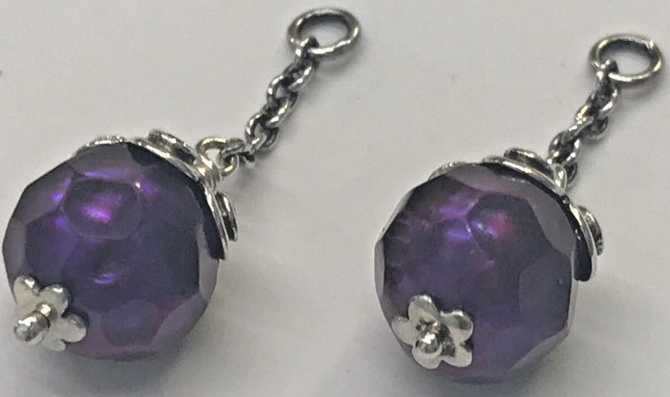 PANDORA | LILAC FACETED PEARL EARRINGS ✪NEW✪ 290611PDV AUTHENTIC RETIRED RARE US - Image 2 of 4