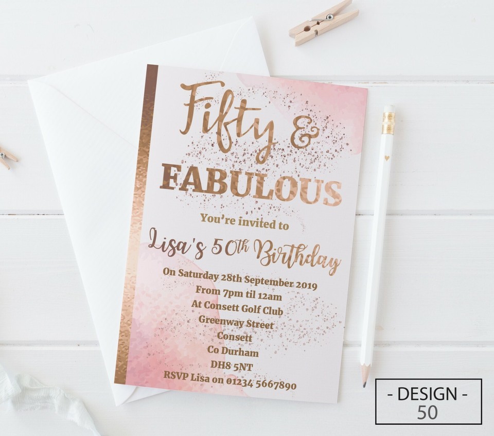 18th 21st 30th 40th 50th 60th Birthday Invitations Personalised, Party