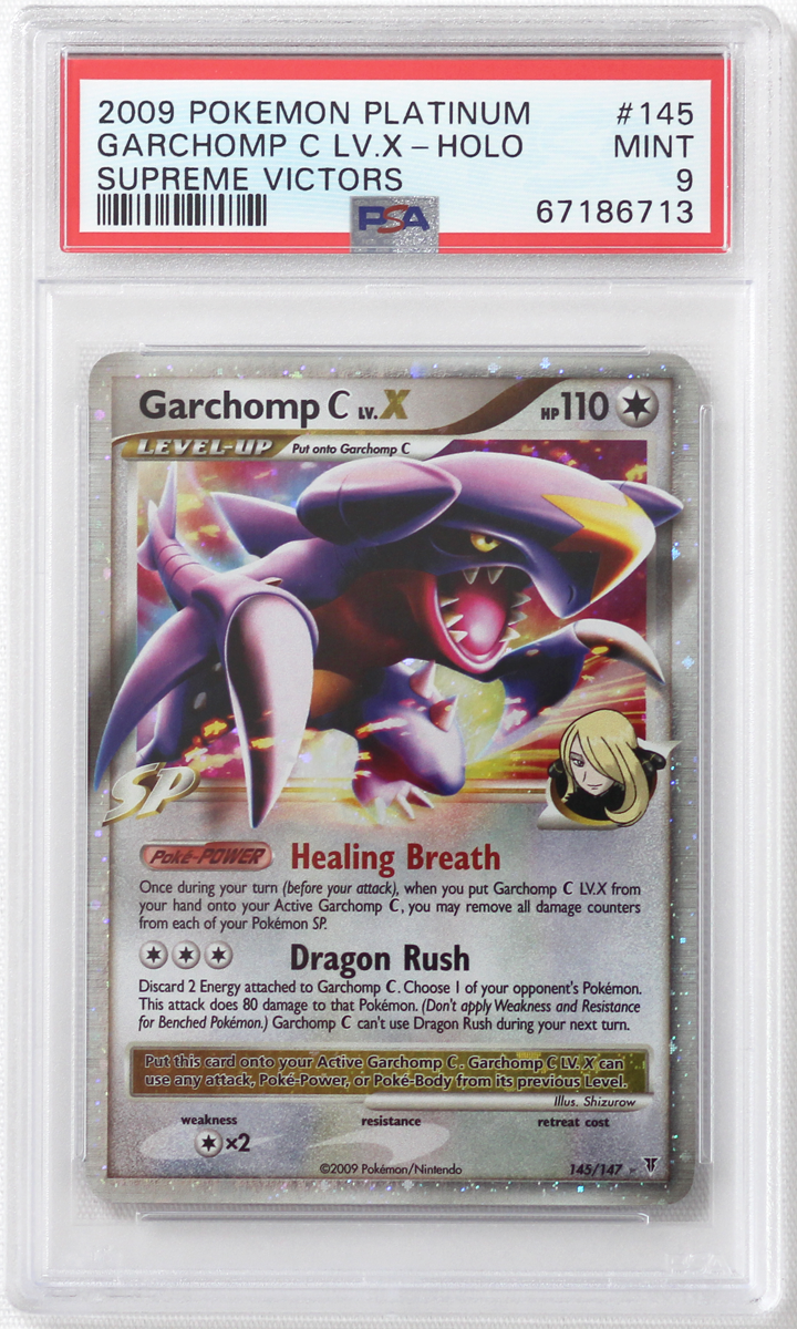 2009 Pokemon Platinum Supreme Victors # 145 Garchomp LV.X Holo PSA 9 Card!  MINT!