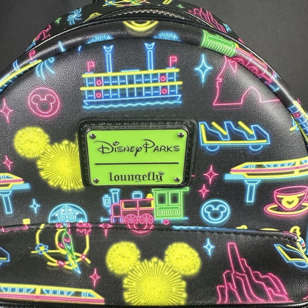 Disney Parks Neon Attraction Icons Mini Loungefly Backpack PHOTOS: New Park Icon Neon Mini Backpack by Loungefly  main image 3