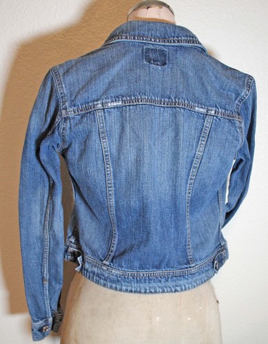 American Eagle Outfitters Jacket Cropped Distressed Denim Juniors Size S/P - Picture 6 of 15