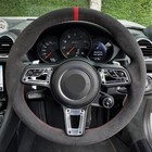 Alcantara Steering Wheel Cover Real Leather Wrap for PORSCHE MACAN CAYENNE L