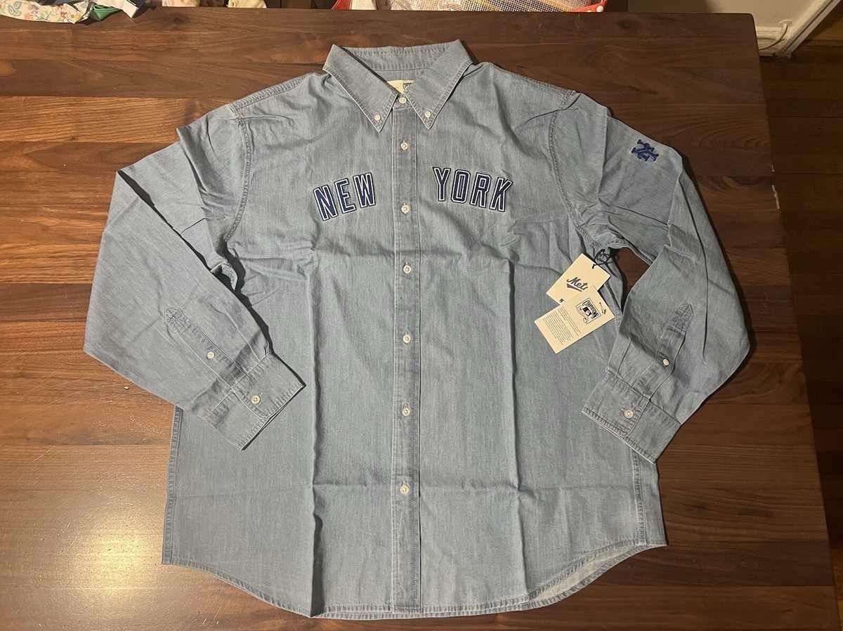 Aime Leon Dore ALD New York Mets Chambray Button Up Blue Large